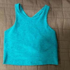 Beyond Yoga Spacedye Focus Cropped Top. Color: Bay Blue Heather; Size: Medium